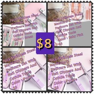 7pc Stainless Steel Manicure & Pedicure Set With Cuticle Tools